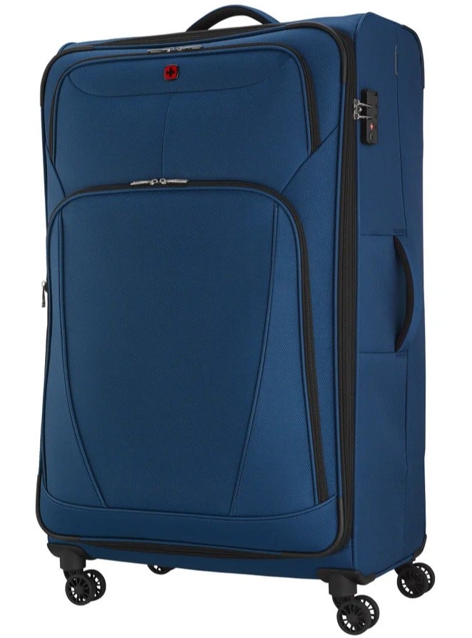 Wenger Beaumont Lite 90 Cm Large 4-Double Wheeled Softside Expandable Check-In Luggage Trolley - Blue - Image 4